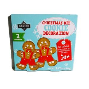 Bakersfield Christmas Cookie Decorating Kit 2 Gingerbread with Icing & Sprinkles